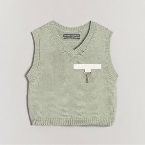 REESE COOPER Knit Sweater Vest in Green